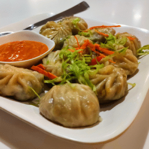 Corn & spinach Momos